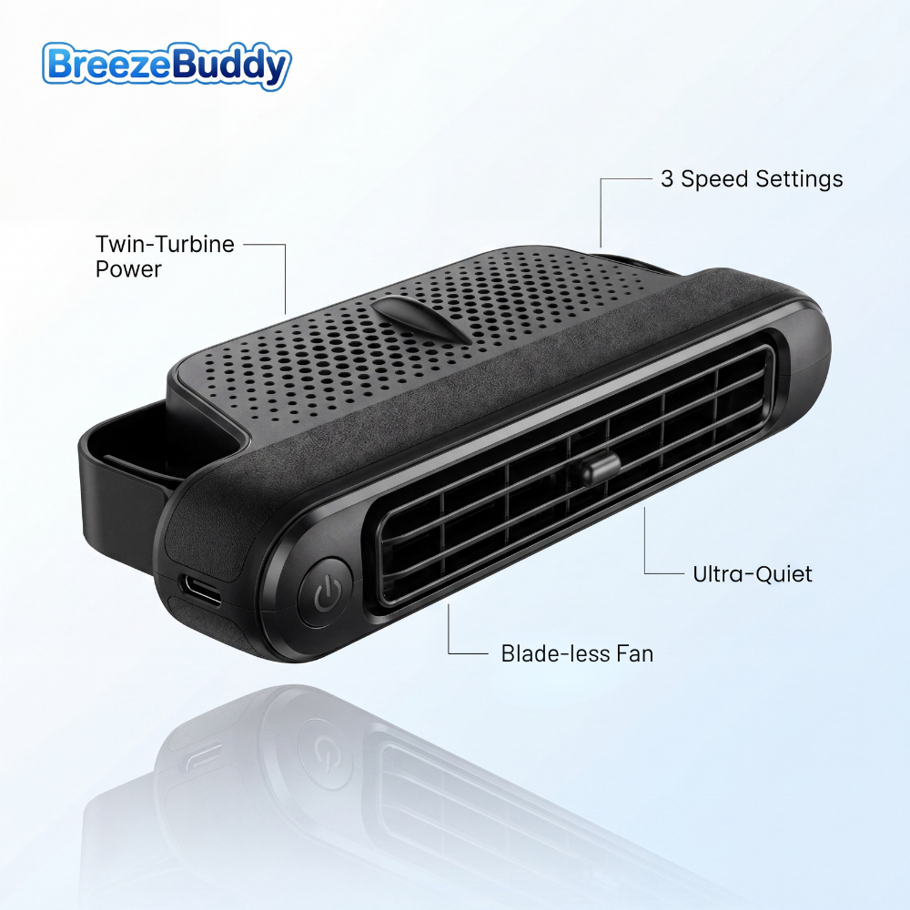 BreezeBuddy™ 2.0 Car Fan